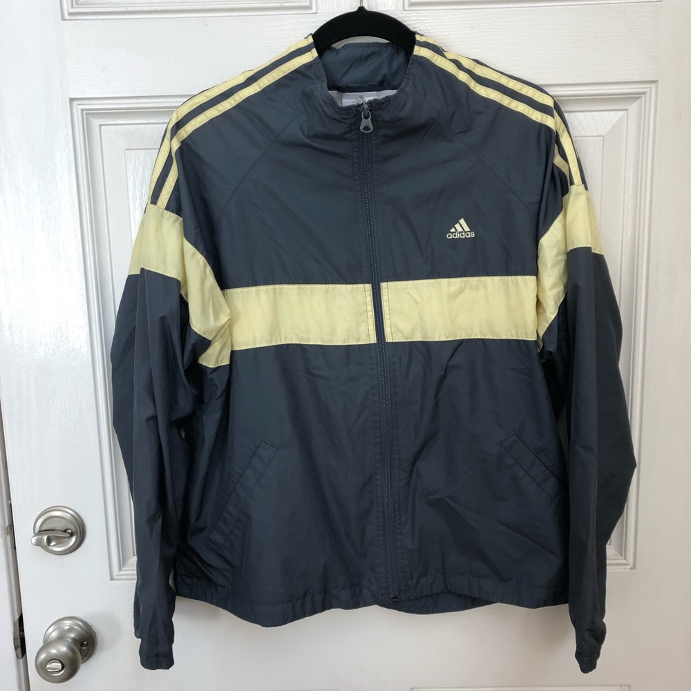 Adidas track suit zip up mock neck jacket !